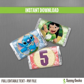 Lilo and Stitch Birthday Mini Chocolate Wrappers